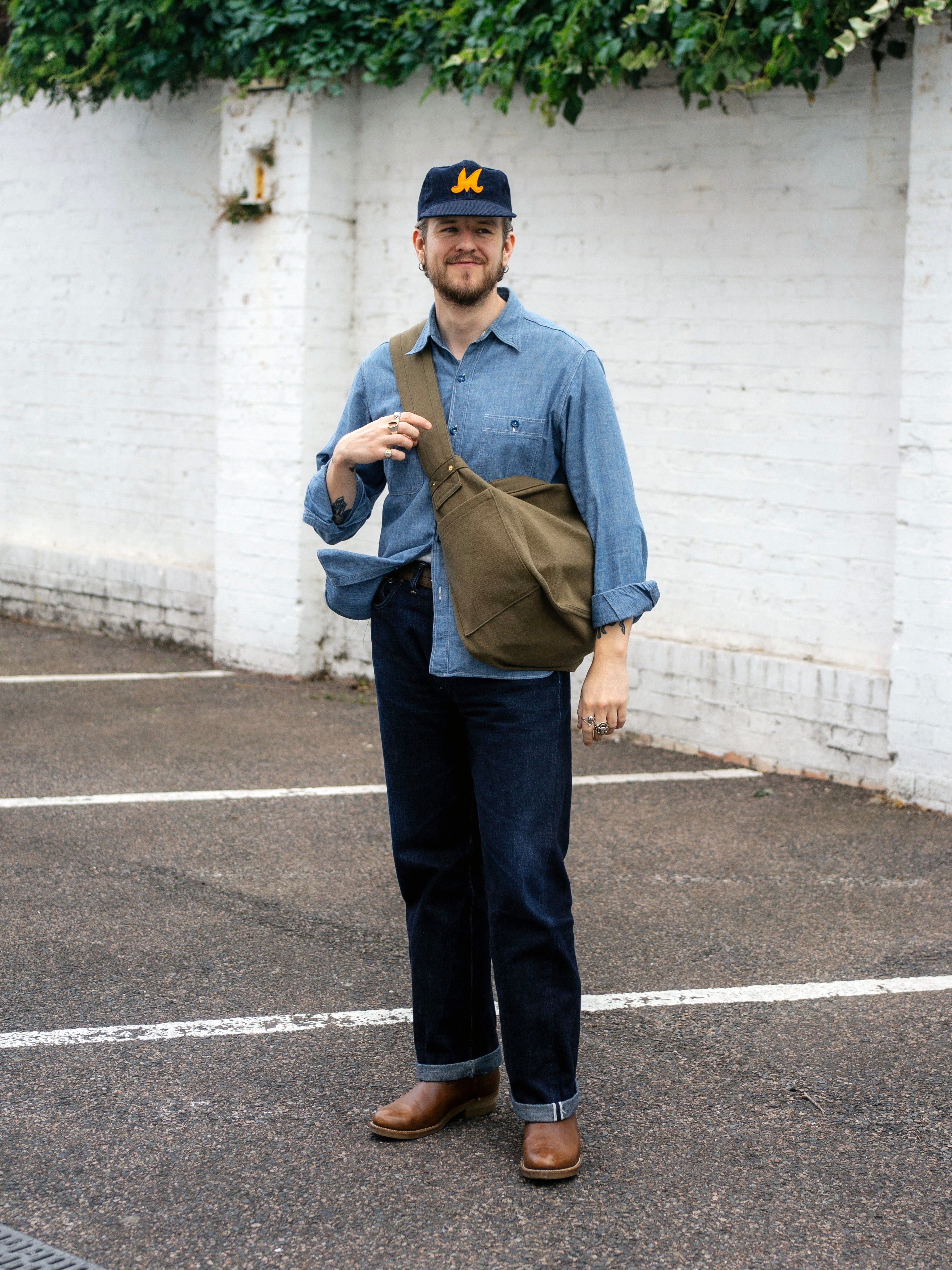 Newspaper Bag  – Khaki Canvas