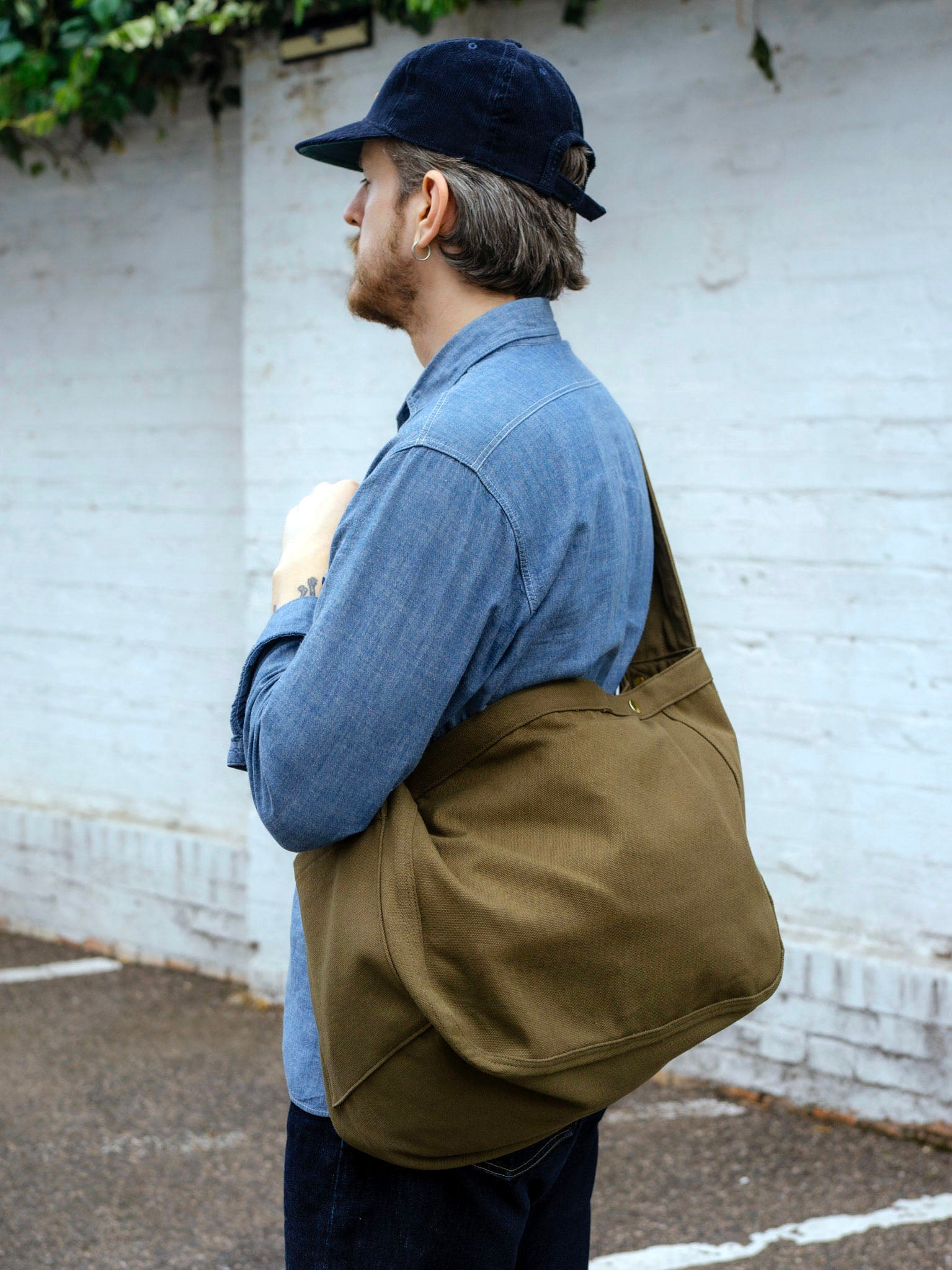 Newspaper Bag  – Khaki Canvas