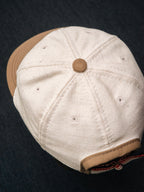 Ball Cap – Undyed Selvedge Twill/Cotton Twill, Ecru/Taupe